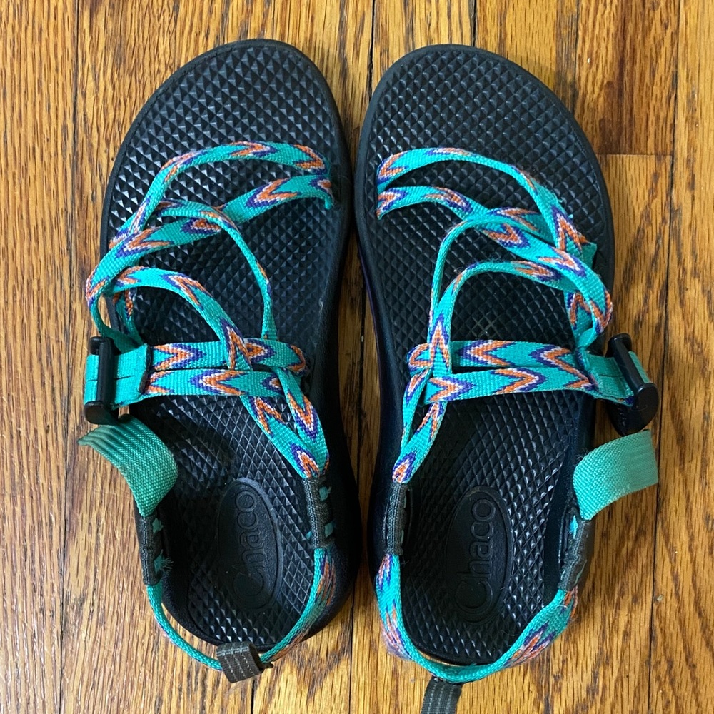 Chaco Teal Multicolor Strappy Outdoor Sandals